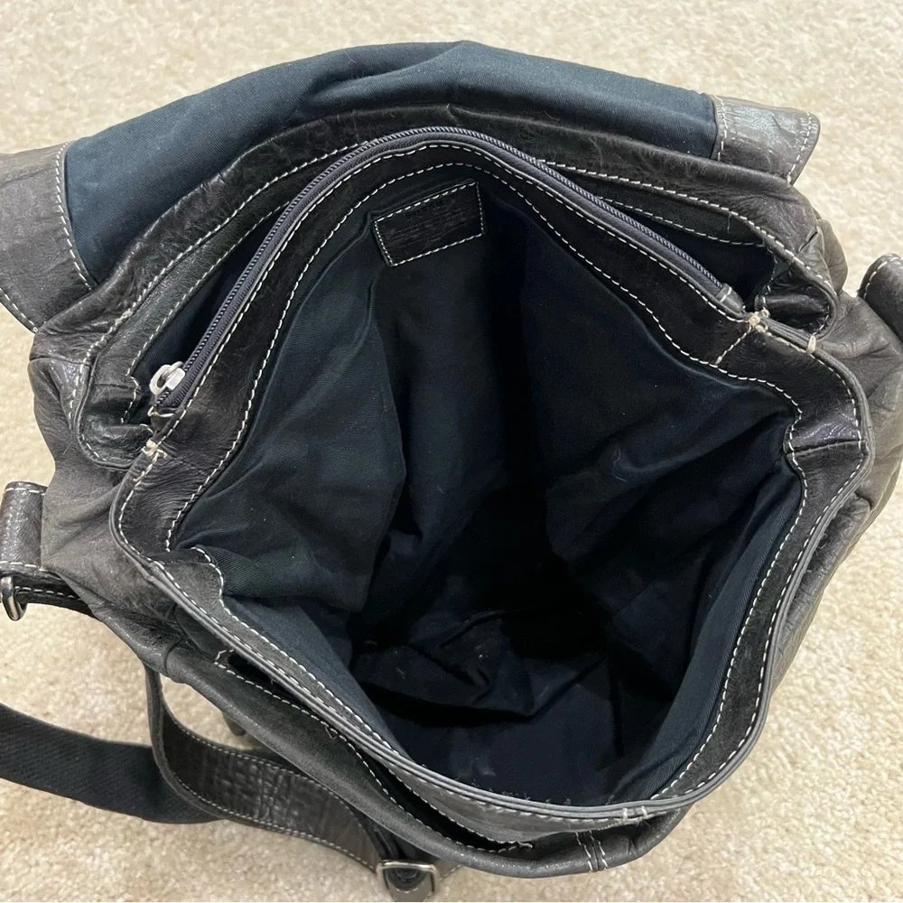 Fossil Leather Messenger LapTop Bag Gray Briefcase Travel Carrying School Carry